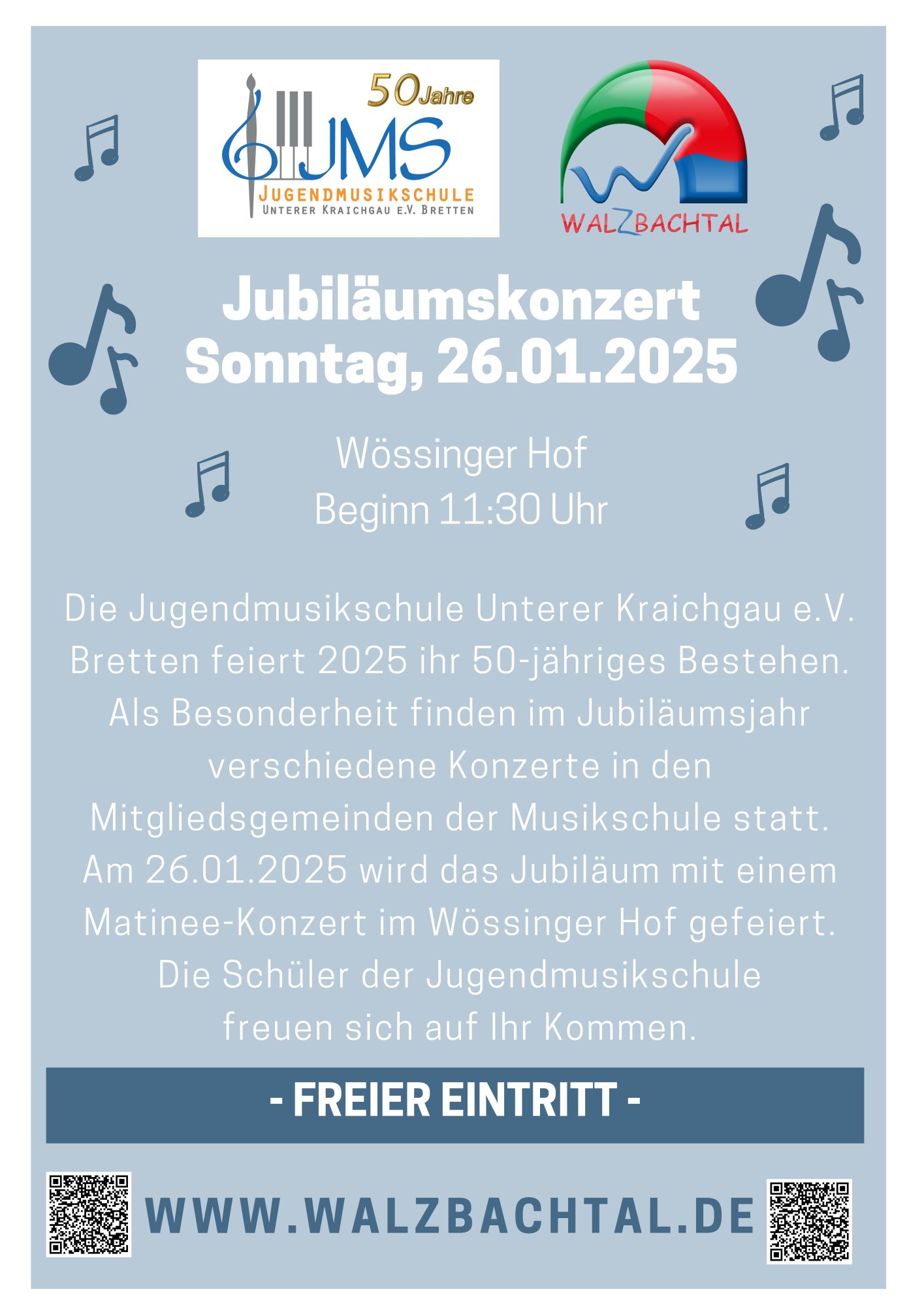 Plakat Jubilumskonzert 50 Jahre JMS 26012025