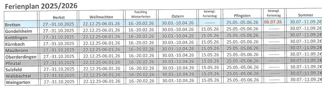 Ferienplaner 2025 2026